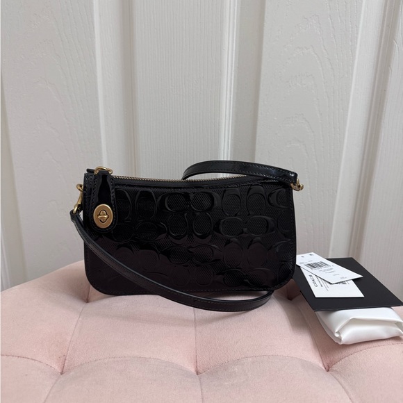 Coach Penn Shoulder Bag Black Patent - Picture 2 of 15